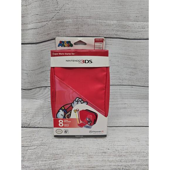Nintendo 3DS Super Mario Starter Kit Red With Mario Pointing Up. Case,bag,cover